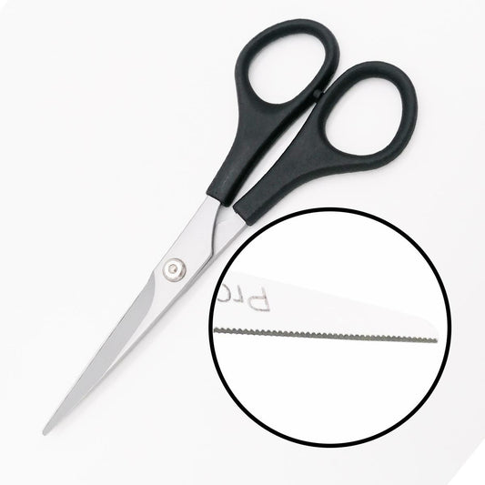 Micro serrated hair scissors