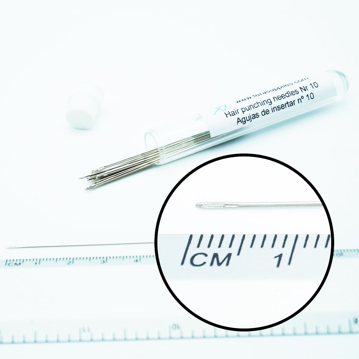 25 Silver tip hair punching needles